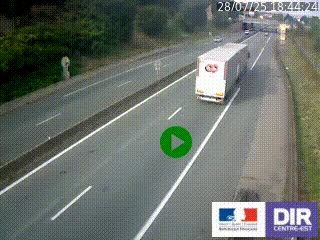 Caméra autoroutière sur l'A47 à hauteur de Givors, a proximité de Lyon. La webcam est orientée vers Lyon