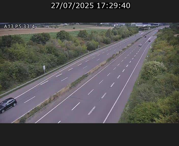 Webcam trafic sur A13 à hauteur de Mondorf-les-Bains en direction d'Altwies