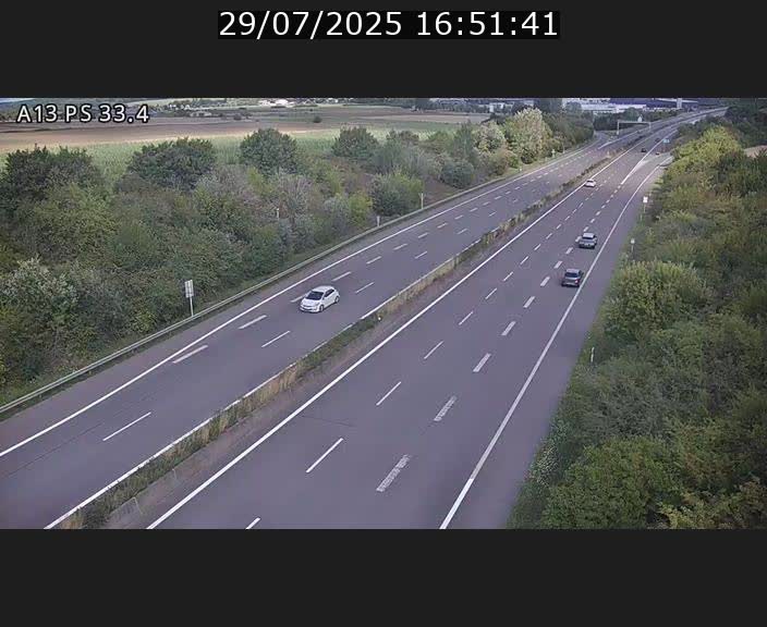 Webcam trafic sur A13 à hauteur de Mondorf-les-Bains en direction d'Altwies