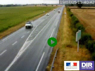 Webcam routière sur la RN7 à hauteur de Toulon-sur-Allier, entre Moulins et Vichy