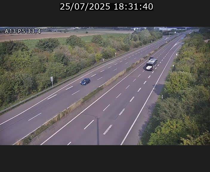 Webcam trafic sur A13 à hauteur de Mondorf-les-Bains en direction d'Altwies