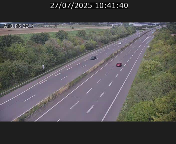 Webcam trafic sur A13 à hauteur de Mondorf-les-Bains en direction d'Altwies