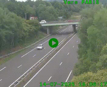 Caméra routière sur l'autoroute A20 au nord de Limoges, à la jonction avec la N520. Vue orientée vers Paris