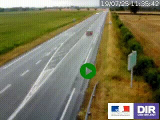 Webcam routière sur la RN7 à hauteur de Toulon-sur-Allier, entre Moulins et Vichy