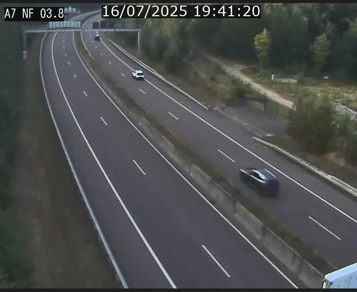 Webcam autoroute A7 au Luxembourg à la sortie du Tunnel Stafelter vers le Nord