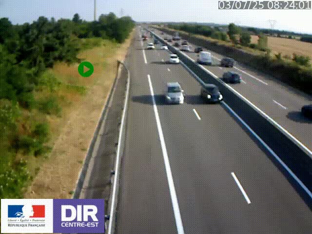 Webcam sur le contournement de Valence, sur la Nationale 7, à la jonction avec la N532, caméra orientée vers Grenoble