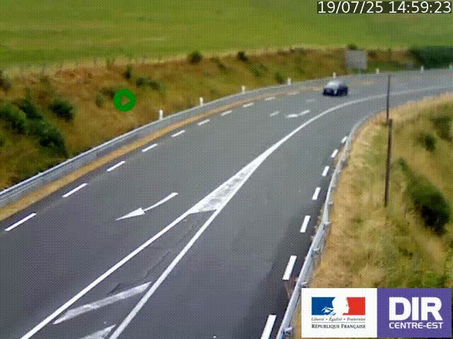 Webcam sur le col Pin Bouchain, vue orientée vers Roanne, en provenance de Lyon sur la nationale 7 (N7)