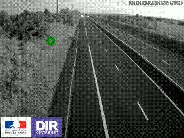 Webcam sur le contournement de Valence, sur la Nationale 7, à la jonction avec la N532, caméra orientée vers Grenoble