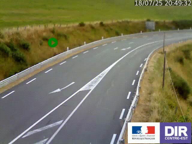 Webcam sur le col Pin Bouchain, vue orientée vers Roanne, en provenance de Lyon sur la nationale 7 (N7)