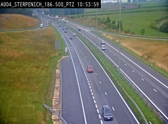 Webcam E411 à Sterpenich en Belgique près de la frontière du Luxembourg. Vue orientée vers Bruxelles