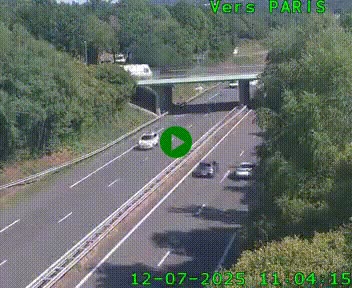 Caméra routière sur l'autoroute A20 au nord de Limoges, à la jonction avec la N520. Vue orientée vers Paris