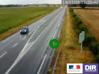 Webcam routière sur la RN7 à hauteur de Toulon-sur-Allier, entre Moulins et Vichy