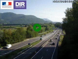 Caméra trafic à Meylan sur la Rocade-Sud de Grenoble en direction d'Aix-en-Provence