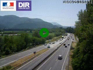 Caméra trafic à Meylan sur la Rocade-Sud de Grenoble en direction d'Aix-en-Provence