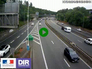 Caméra autoroute sur A6 - Valvert, près de Lyon, en direction de Paris, à hauteur de la sortie 36 Porte du Valvert