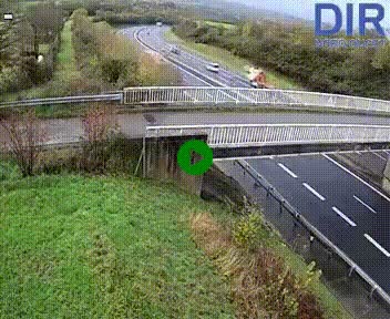 Webcam sur A84 à hauteur de Pont-Farcy, au niveau du pont autoroutier sur la Vire, au sud de Saint-Lô