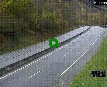 Webcam dans les Pyrénées à hauteur de Mérens-les-Vals sur N320, en direction de Pas de la Casa (Andorre)