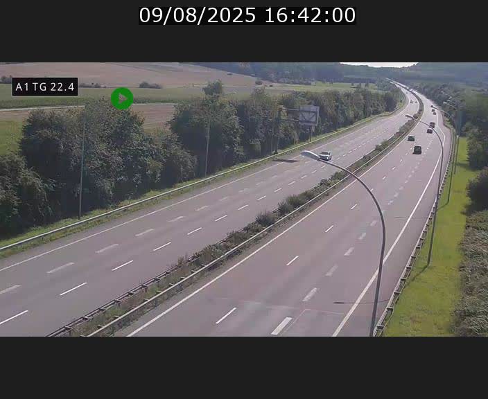 Traffic live webcam Luxembourg Flaxweiler - A1 direction Luxembourg - BK 22.4