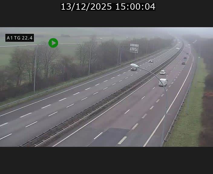 Traffic live webcam Luxembourg Flaxweiler - A1 direction Luxembourg - BK 22.4