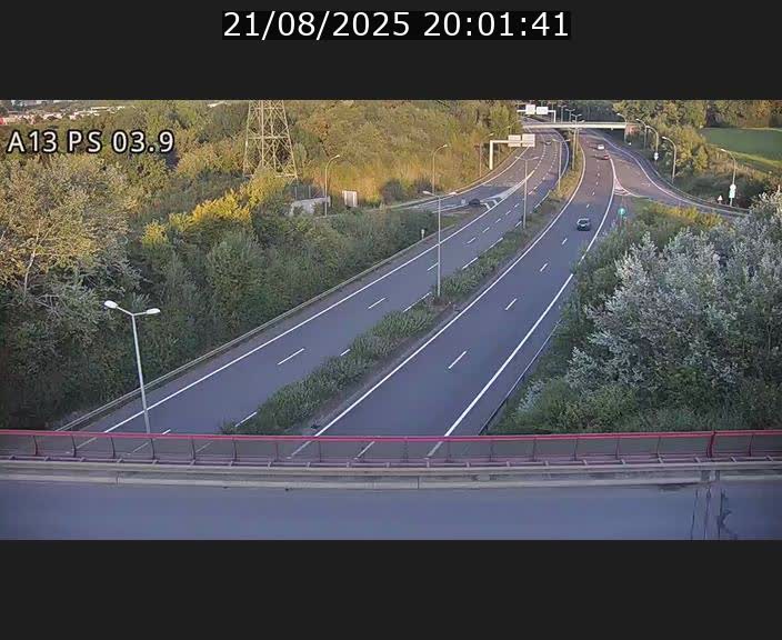 Traffic live webcam Luxembourg Differdange - A13 direction Esch-sur-Alzette - BK 3.9