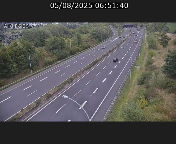 Traffic live webcam Luxembourg Frisange - A13 direction Allemagne - BK 26