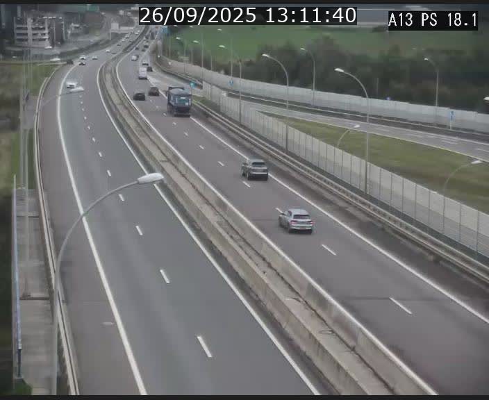 Traffic live webcam Luxembourg Dudelange - A13 direction Croix de Bettembourg - BK 18.1
