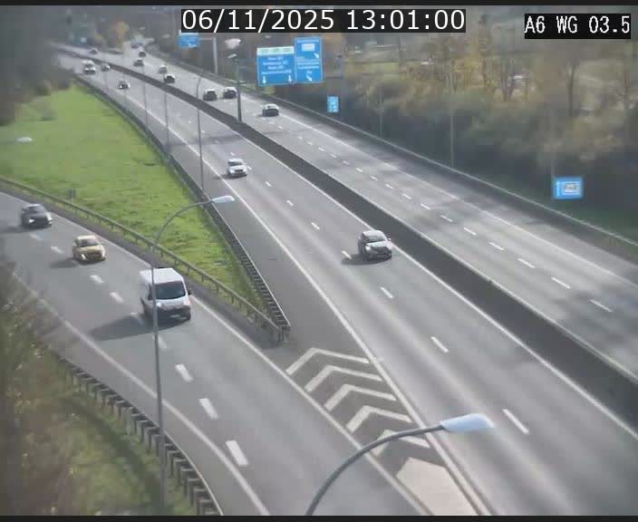 Traffic live webcam Luxembourg - Croix de Cessange - A6 - BK 3.5 - direction France/Allemagne