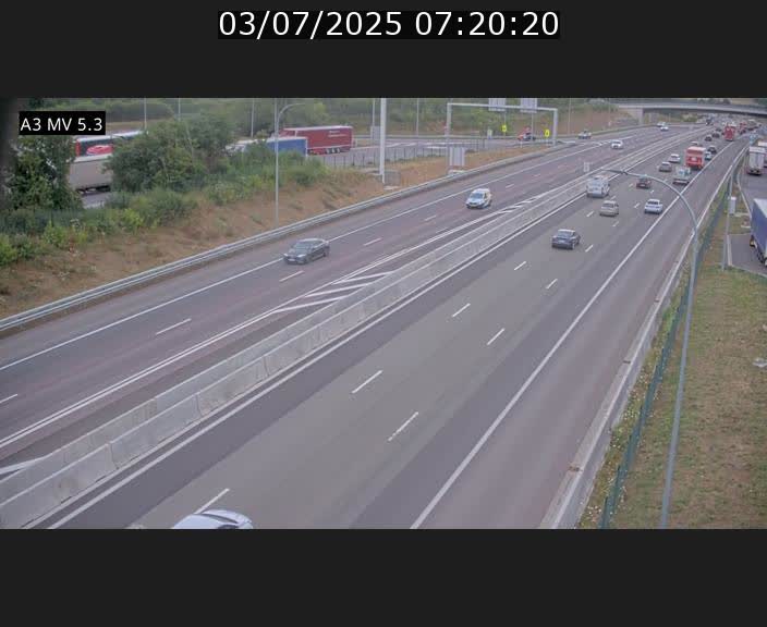 Webcam à l'Aire de Berchem au Luxembourg sur l'A3. Vue orientée vers la France