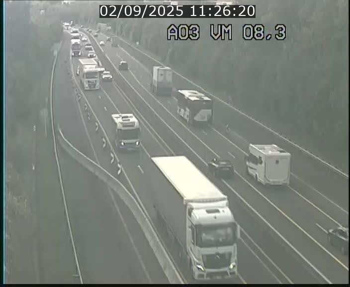 Traffic live webcam Luxembourg Bettembourg - A3 - BK 8.3 - direction France