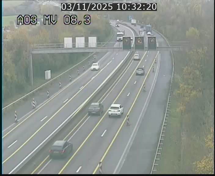 Webcam Autoroute après la Croix de Bettembourg en direction de Luxembourg sur l'A3