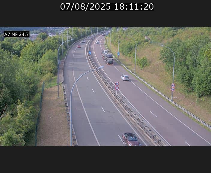 Caméra trafic Luxembourg - A7, Schieren direction Mersch