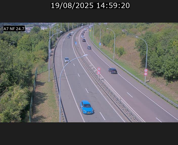 Caméra trafic Luxembourg - A7, Schieren direction Mersch