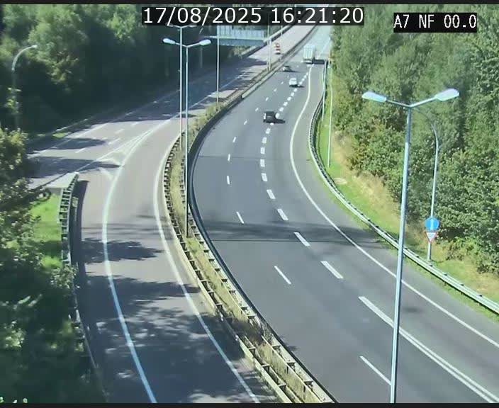 Caméra autoroute Luxembourg A7 - Echangeur A1/A7 Grünewald direction Tunnel Stafelter