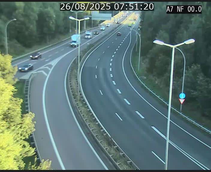 Caméra autoroute Luxembourg A7 - Echangeur A1/A7 Grünewald direction Tunnel Stafelter
