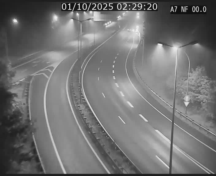 Caméra autoroute Luxembourg A7 - Echangeur A1/A7 Grünewald direction Tunnel Stafelter