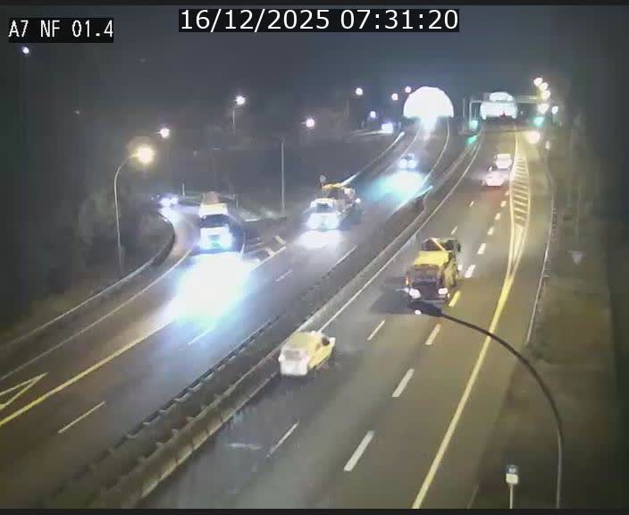 Caméra autoroute Luxembourg A7 - Echangeur Waldhaff - direction Tunnel Stafelter