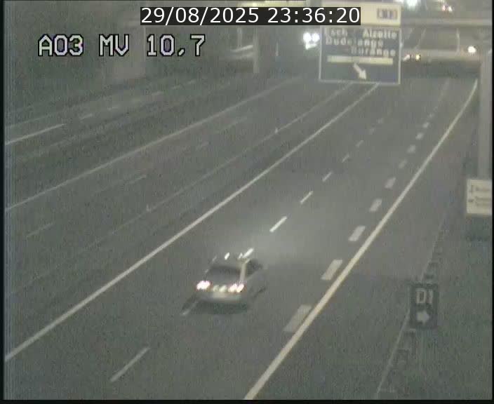 Traffic live webcam Luxembourg Croix de Bettembourg - A3 - BK 10.7 - direction France