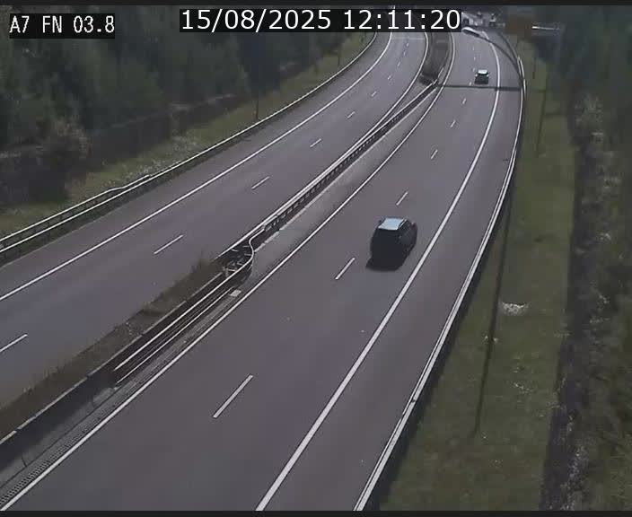 Caméra autoroute Luxembourg A7 - Passage à gibier Rëngelbour - direction Tunnel Stafelter