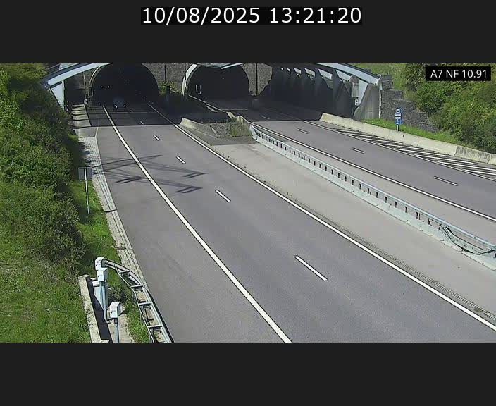 Caméra trafic Luxembourg - A7, Tunnel Gousselerbierg, entrée sud, direction Mersch