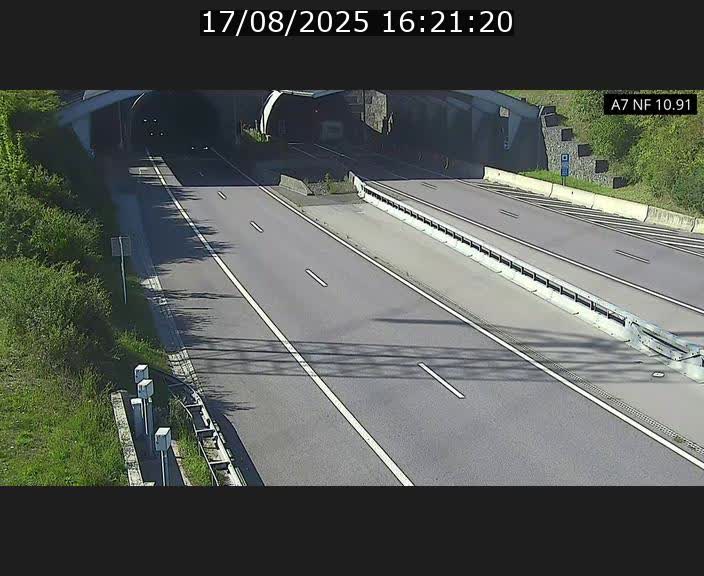 Caméra trafic Luxembourg - A7, Tunnel Gousselerbierg, entrée sud, direction Mersch