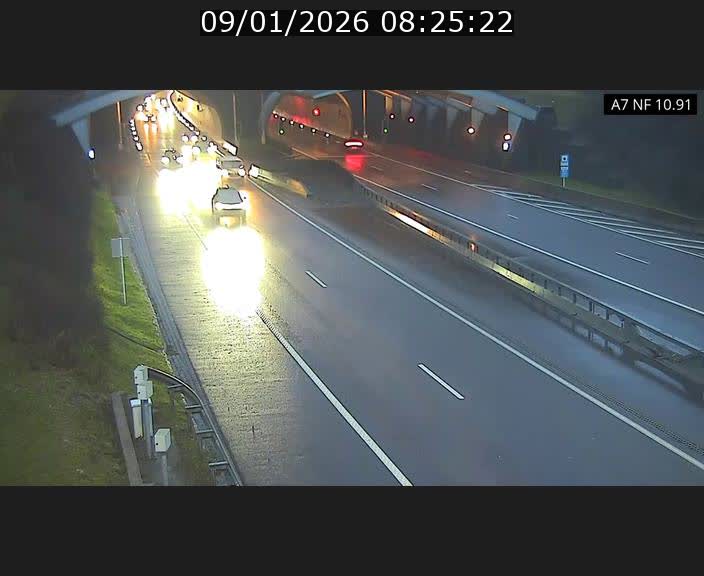 Caméra trafic Luxembourg - A7, Tunnel Gousselerbierg, entrée sud, direction Mersch
