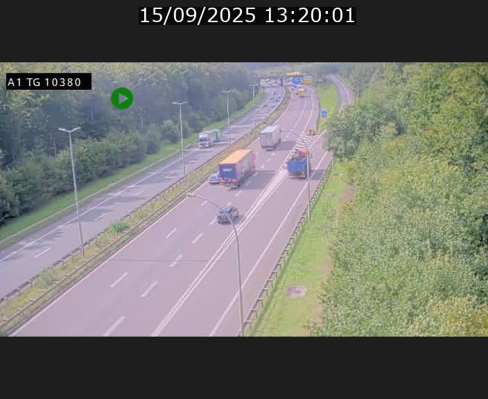 Traffic live webcam Luxembourg Senningerberg - A1 direction Luxembourg Kirchberg - BK 10.3