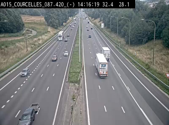 Webcam autoroute Belgique - Viesville - E42 direction Mons - BK 84.35