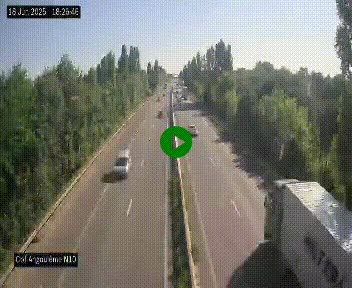 Webcam routière à la fin de la N10, en périphérique ouest d'Angouleme, proche de la jonction avec l'A10