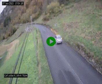 Webcam dans les Pyrénées Atlantique au niveau du col d'Urdos et du fort du Pourtalet sur la N134, en direction du Col et du tunnel du Somport, à 765 mètres d'altitude