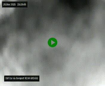 Webcam au col du Somport, côté français, sur la N134, dans les Pyrénées, en direction de l'Espagne, à 1632 mètres d'altitude