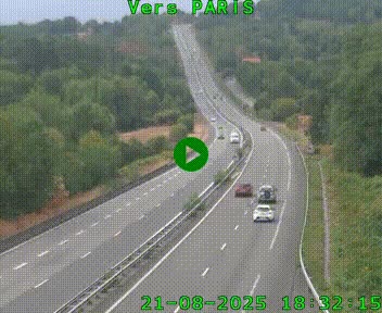 Caméra routière sur l'autoroute A20 à Bessines-sur-Gartempe. Vue orientée vers Paris