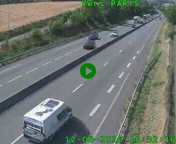 Caméra routière sur l'autoroute A20 à Saint-Hilaire-Bonneval, au sud de Limoges. Vue orientée vers Paris