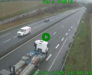Caméra routière sur l'autoroute A20 à Saint-Hilaire-Bonneval, au sud de Limoges. Vue orientée vers Paris