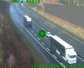 Caméra routière sur l'autoroute A20 à Saint-Pardoux-l'Ortigier, à la jonction avec l'A89. Vue orientée vers Paris